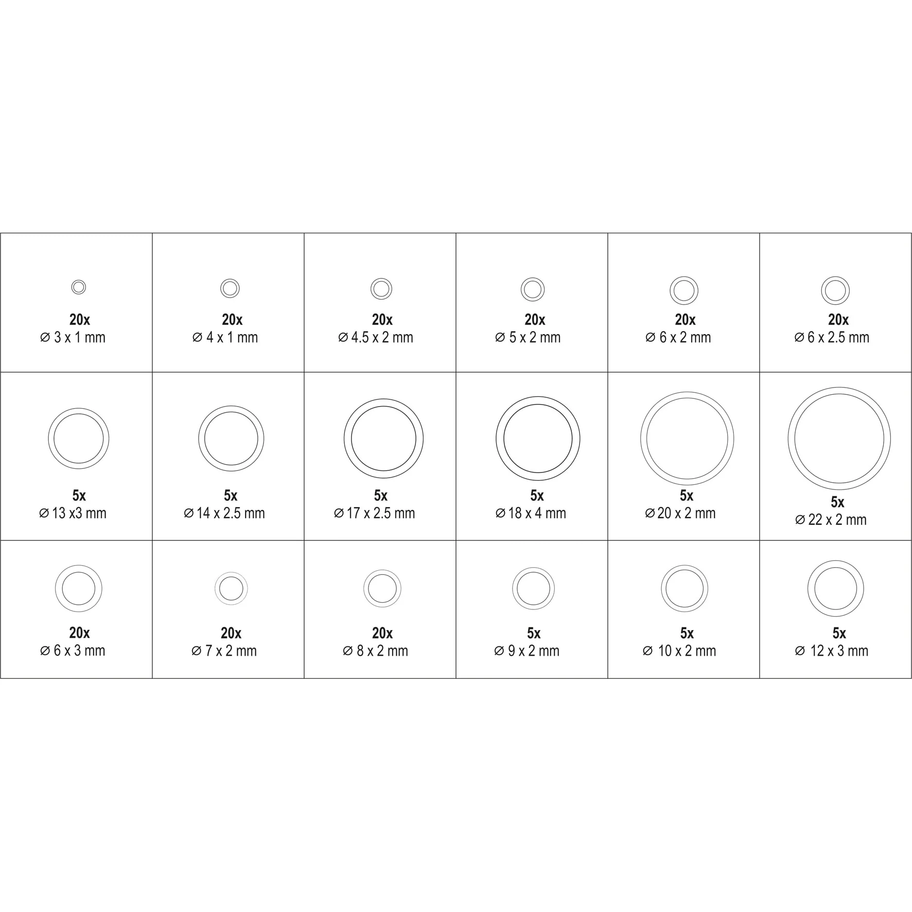 Sellos Juntas Tóricas HNBR Aires Acondicionados. Orings Anillos Alta Calidad (225Pcs Surtidas) - Image 4