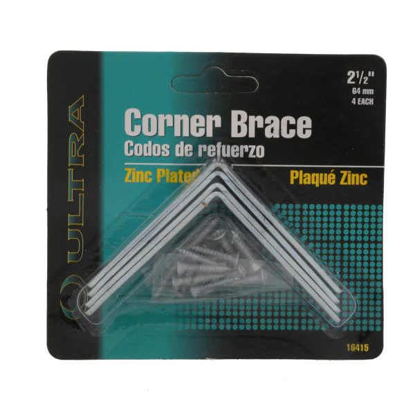 Set De Escuadras De Esquina De 90 Grados Galvanizadas De 2-1/2" X 5/8" - Image 3