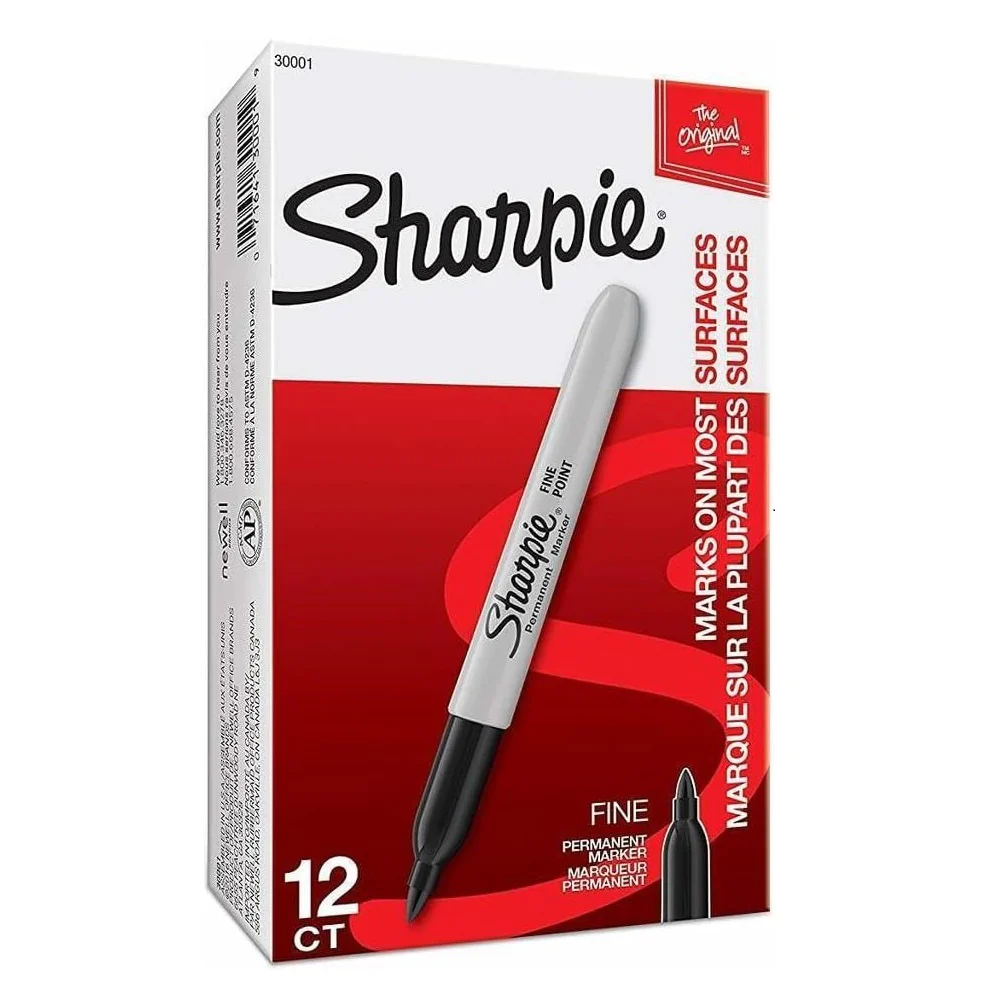 Sharpie Marcador Permanente Punta Fina (Caja De 12 Und)