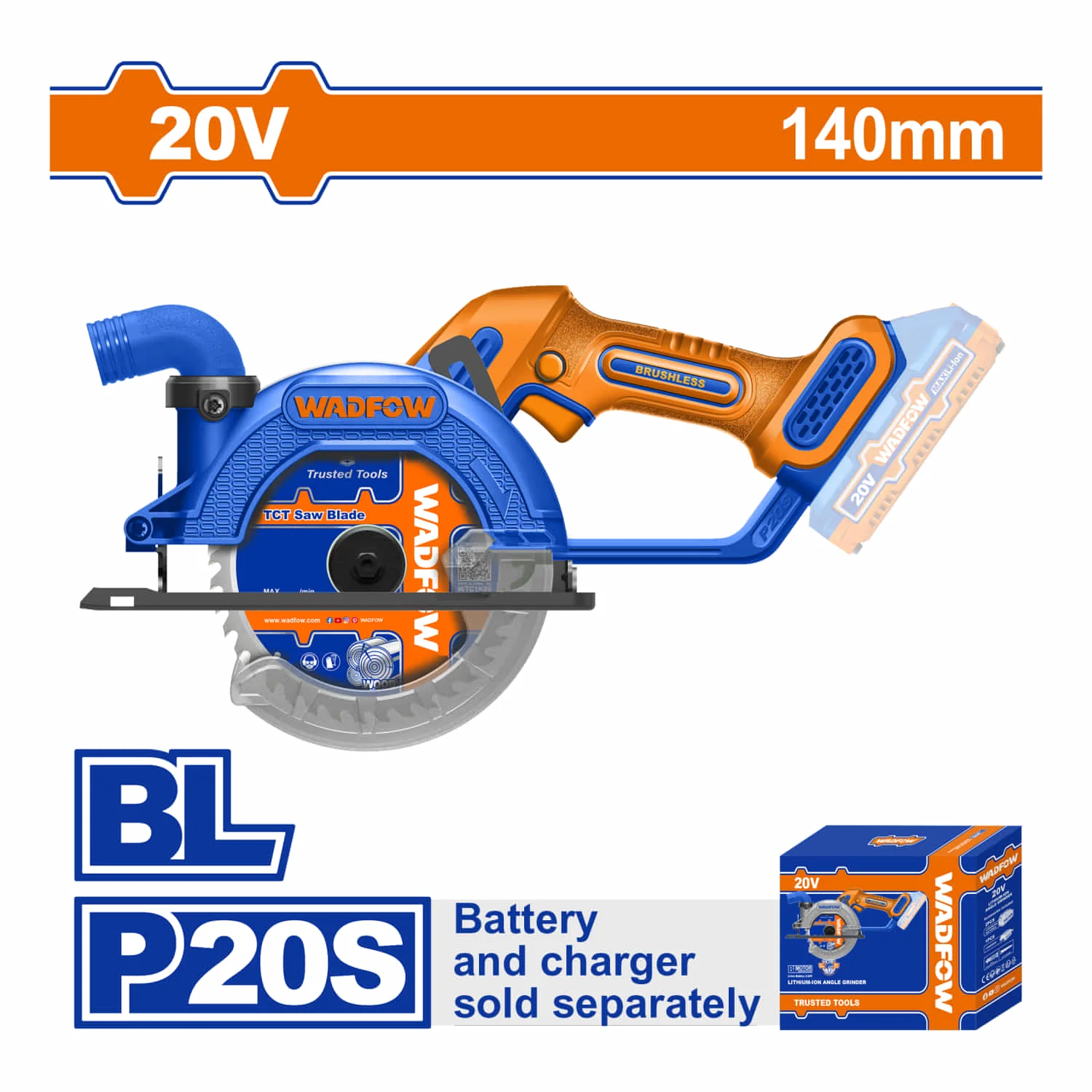 Sierra Circular Inalámbrica 20V Disco 5 1/2" 6300Rpm. Batería Y Cargador Por Separado. - Image 2