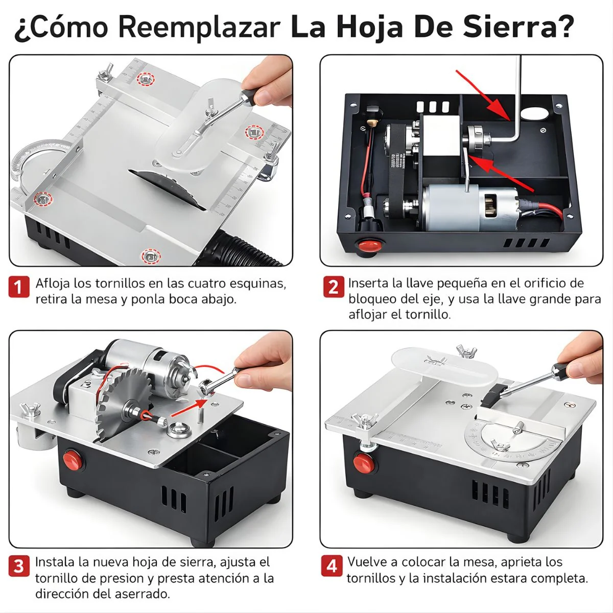Sierra De Mesa Multifuncional 96W 5000Rpm Con Corte En Ángulo 0–90°. Mini Amoladora De Banco 24V DC Con Control De 7 Velocidades. Incluye Discos. - Image 4