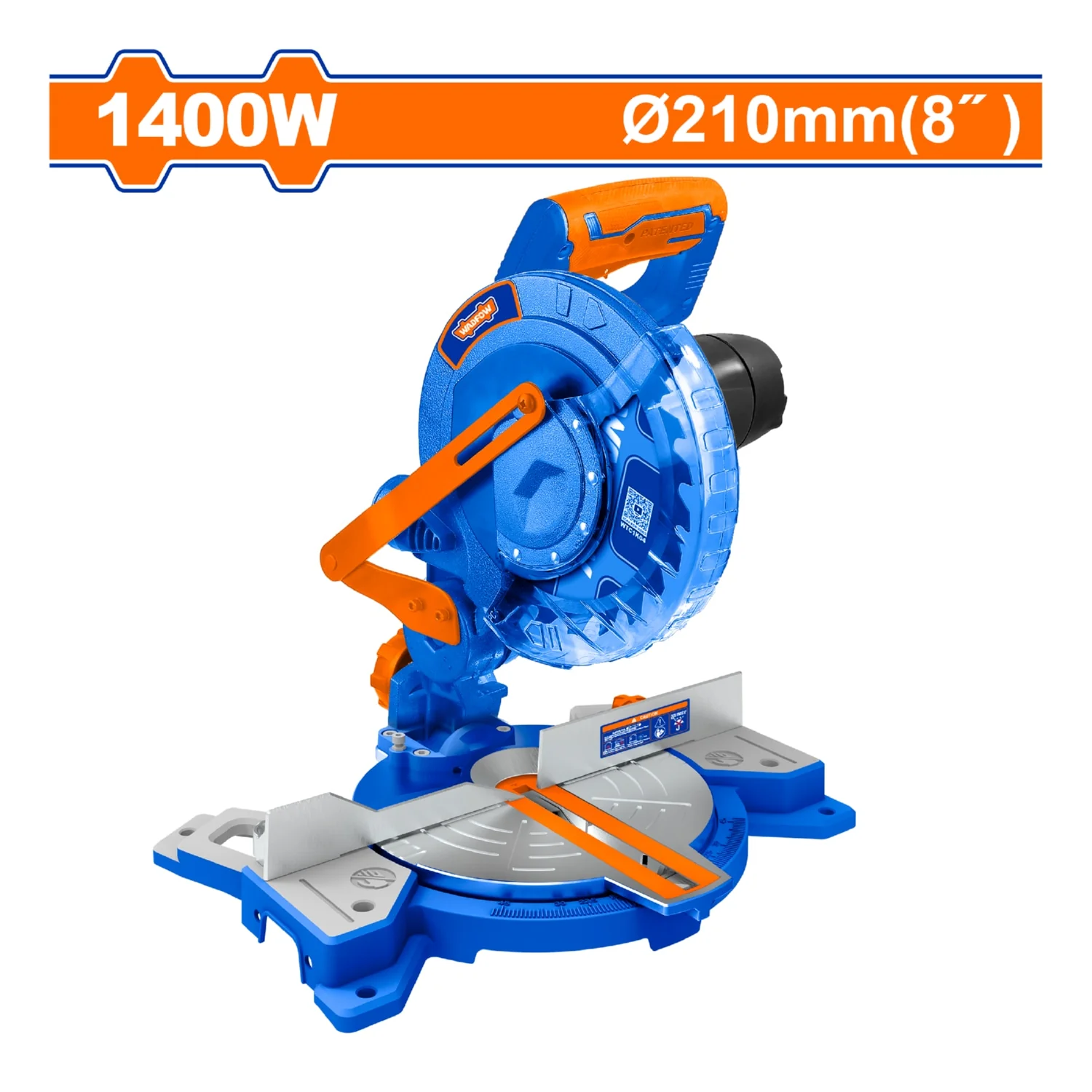 Sierra Ingleteadora 1400W. Veloc.Sin Carga: 5000Rpm. Tamaño Cuchilla: 8"X1". Incluye Accesorios. - Image 2