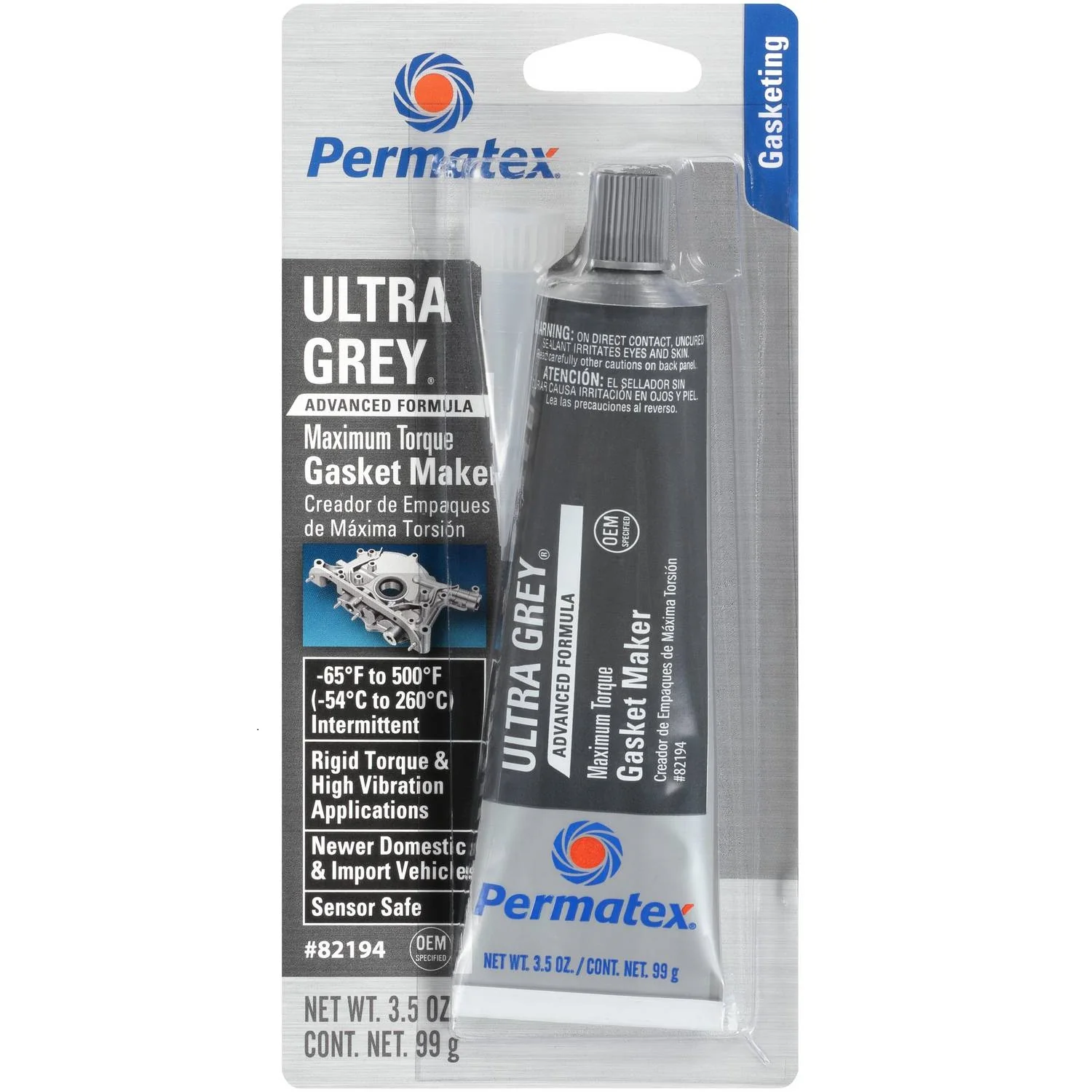 Silicón De Alta Temperatura Ultra Gris Permatex 3 Oz.
