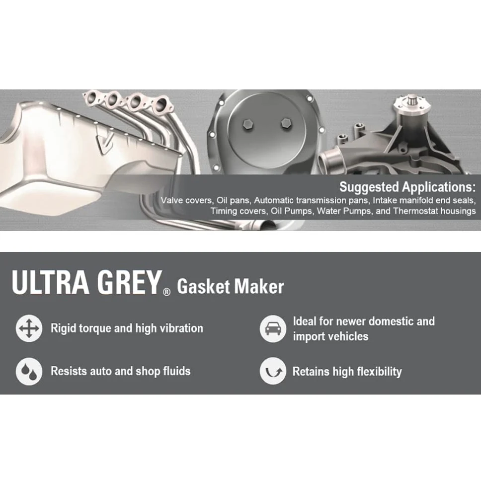Silicón De Alta Temperatura Ultra Gris Permatex 3 Oz. - Image 2