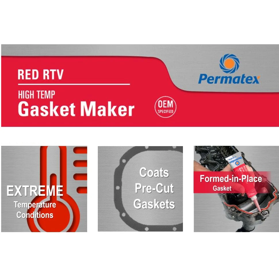 Silicón De Alta Temperatura Rojo Permatex 3 Oz. - Image 2