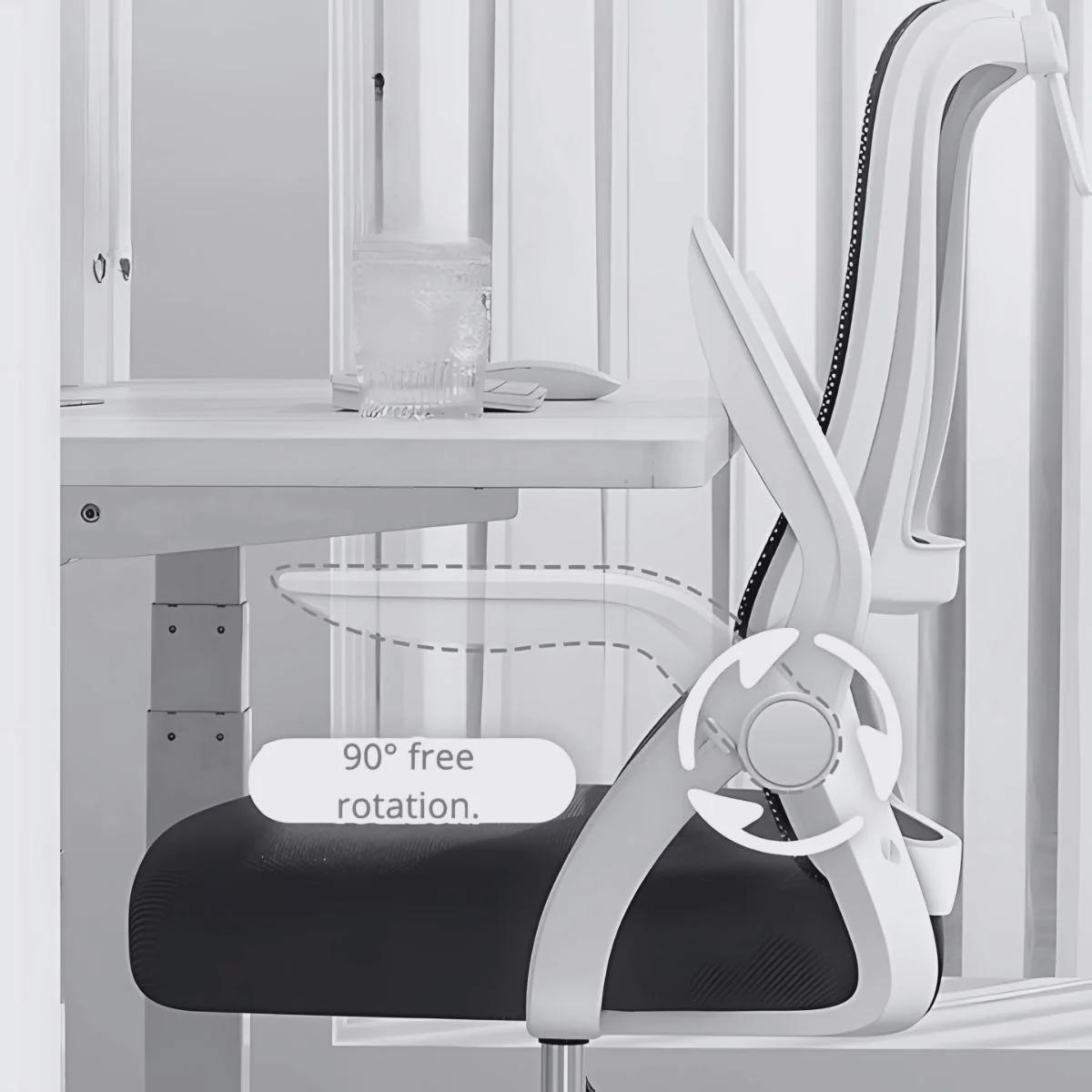 Silla De Oficina Ergonómica. Respaldar Reclinable 125°. Silla Ejecutiva De Escritorio Con Soporte Lumbar Ajustable. Color Blanco Y Negro. - Image 4