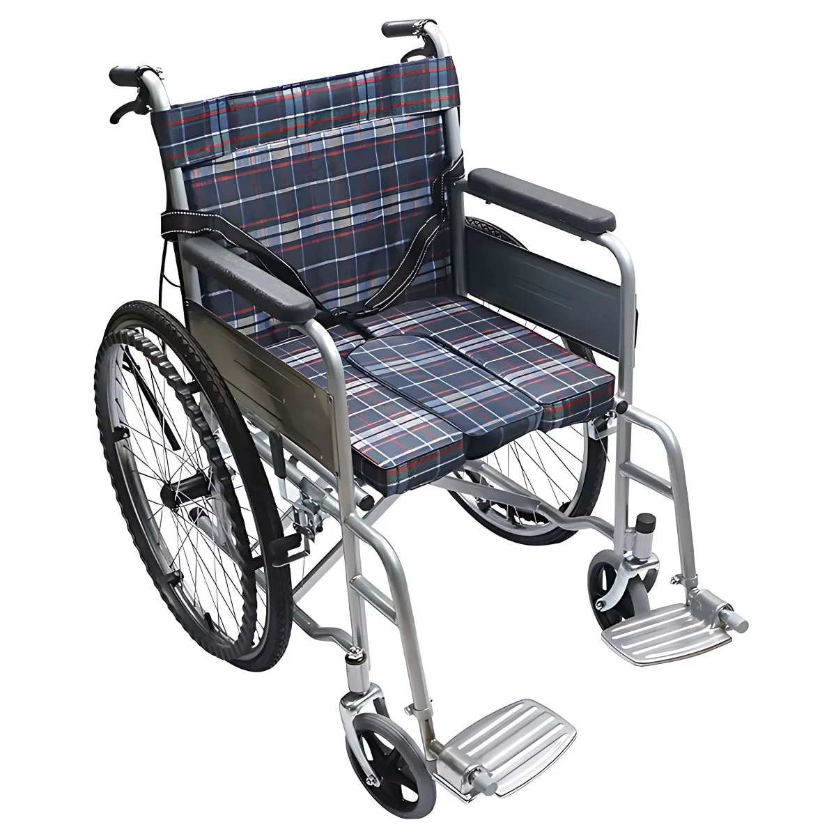 Silla De Ruedas Plegable De 24” Cubo Sanitario Desmontable. Soporta Hasta 100Kg. Multifunción.