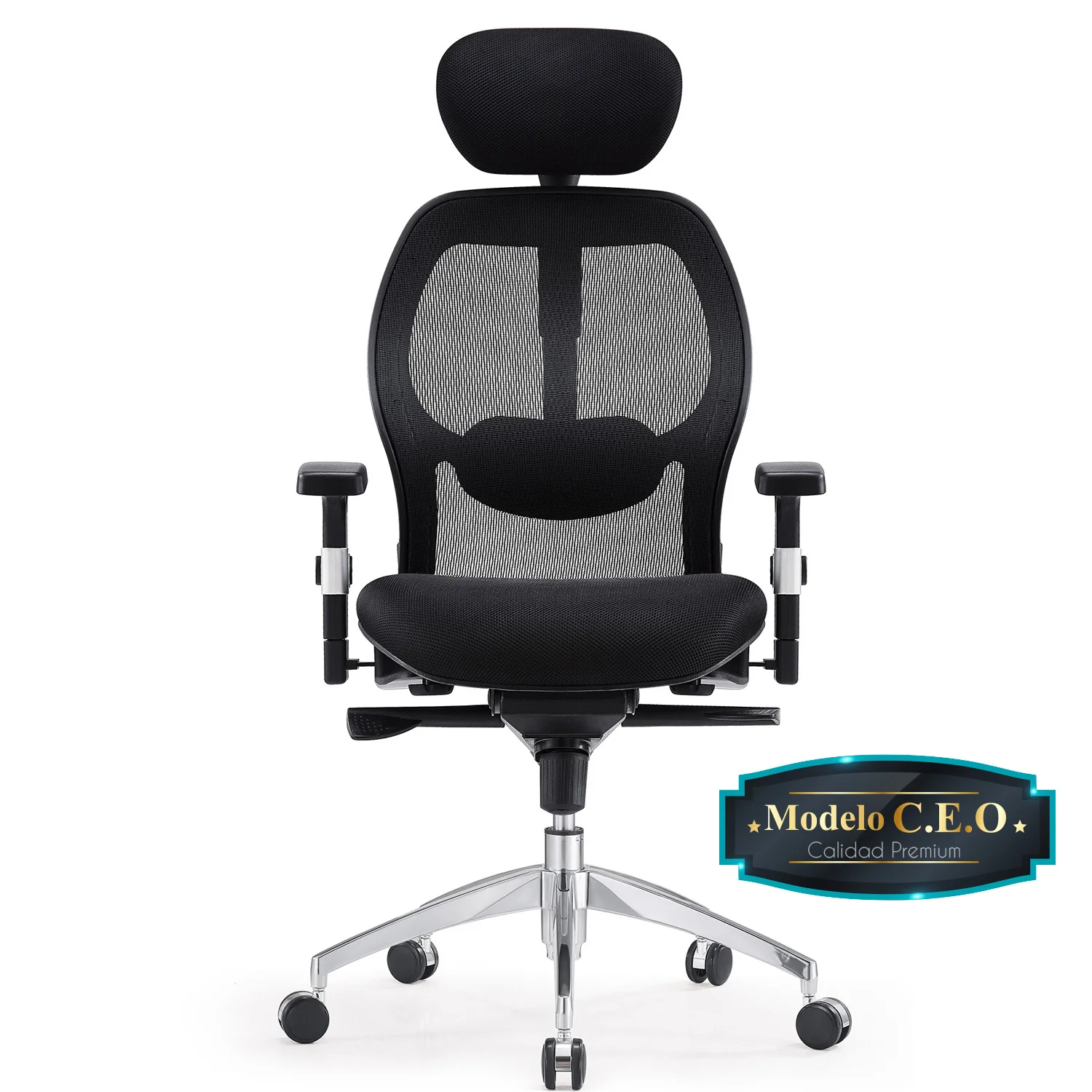 Silla Ejecutiva De Oficina Mesh Top Quality Alta Con Posa Cabezas Acolchado. Modelo C.E.O - Image 2