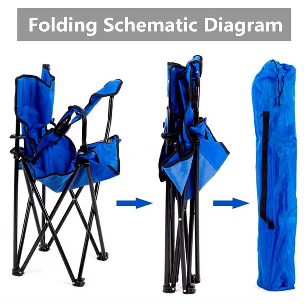 Silla Plegable Color Azul De 50Cm X 50Cm X 80Cm Con Portavasos - Image 3