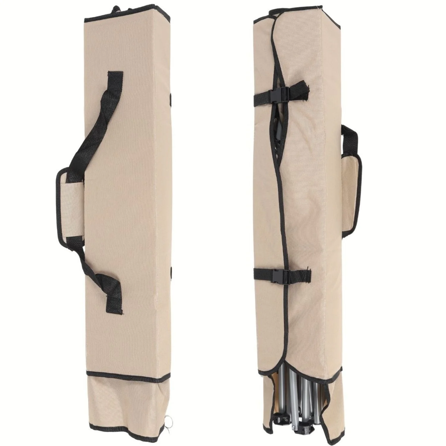 Silla Plegable Color Beige De 52X52x127cm Con Portavasos Y Techo Tela Oxford Y Soportes De Acero. Ideal Para Camping, Playera Y Jardín. - Image 5