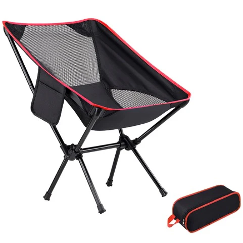 Silla Plegable Compacta Ultra Ligera Con Bolsa, Color Negro