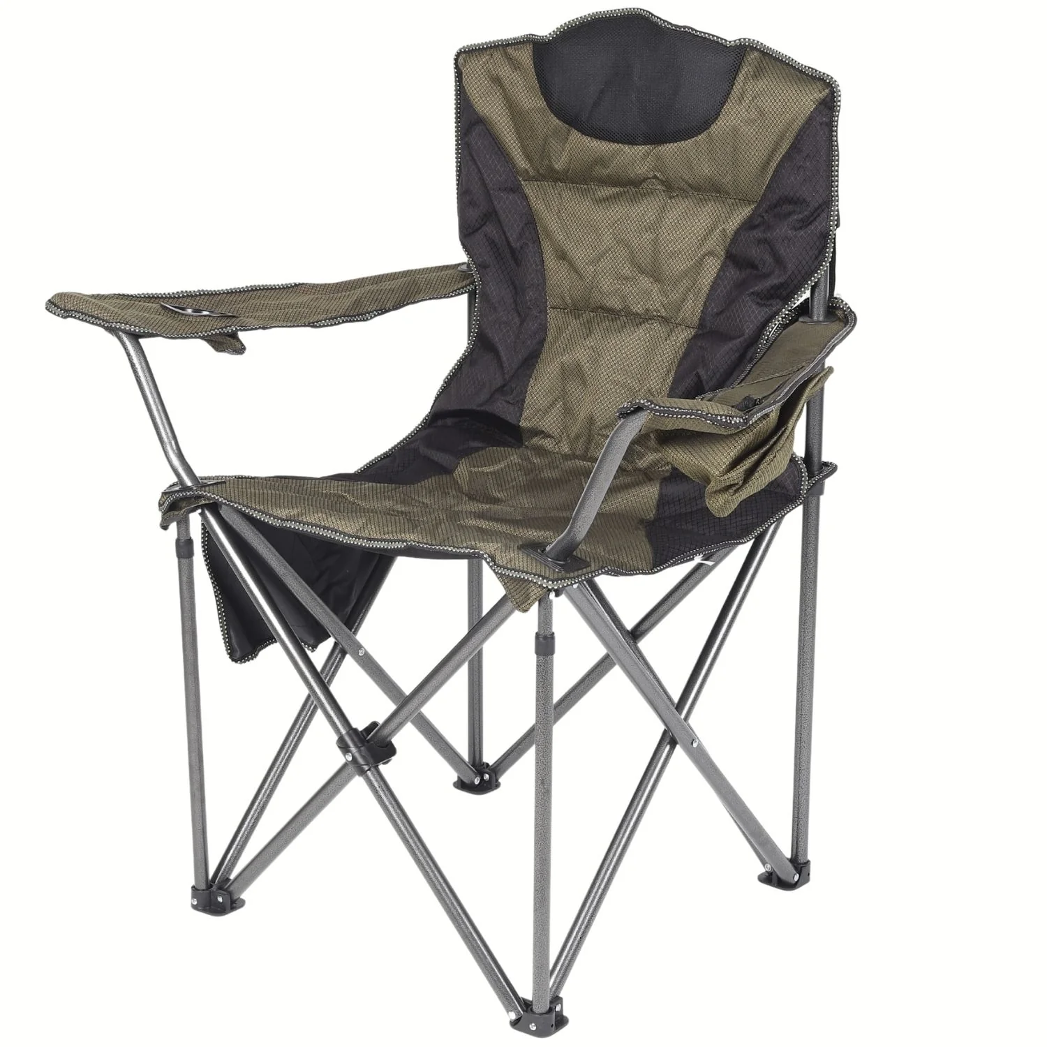 Silla Plegable Verde Con Bolsillos, Portavasos Y Acolchado Reforzada Y Ergonómica. Soporta Hasta 100Kg. 105X60x60cm Ideal Para Playa, Camping, Excursión, Picnic.