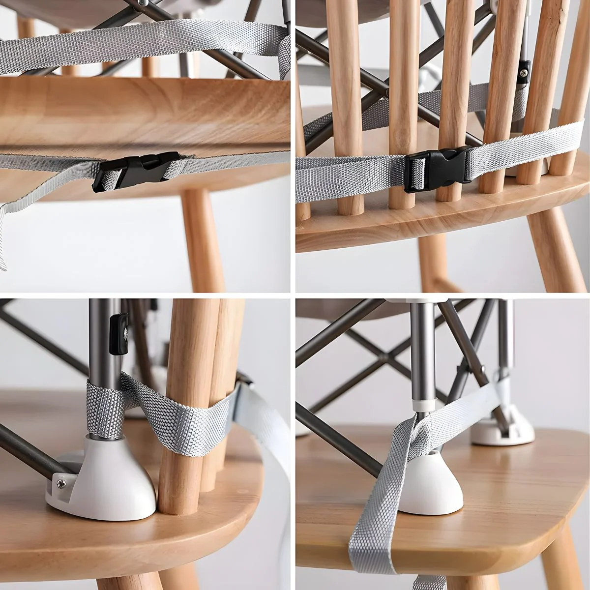 Silla Portátil Para Bebé Con Bandeja Desmontable. Booster Plegable Con Arnés De Seguridad Y Correas Para Silla De Alimentación. - Image 4
