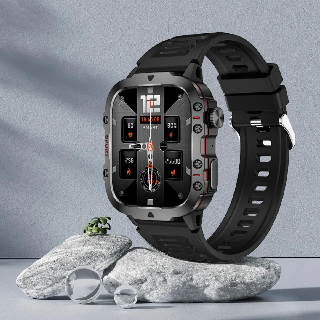 Smartwatch Llamadas Bluetooth. Reloj Inteligente 1.96” HD.  Resistente Al Agua 3ATM Con Monitores De Salud. Color Negro