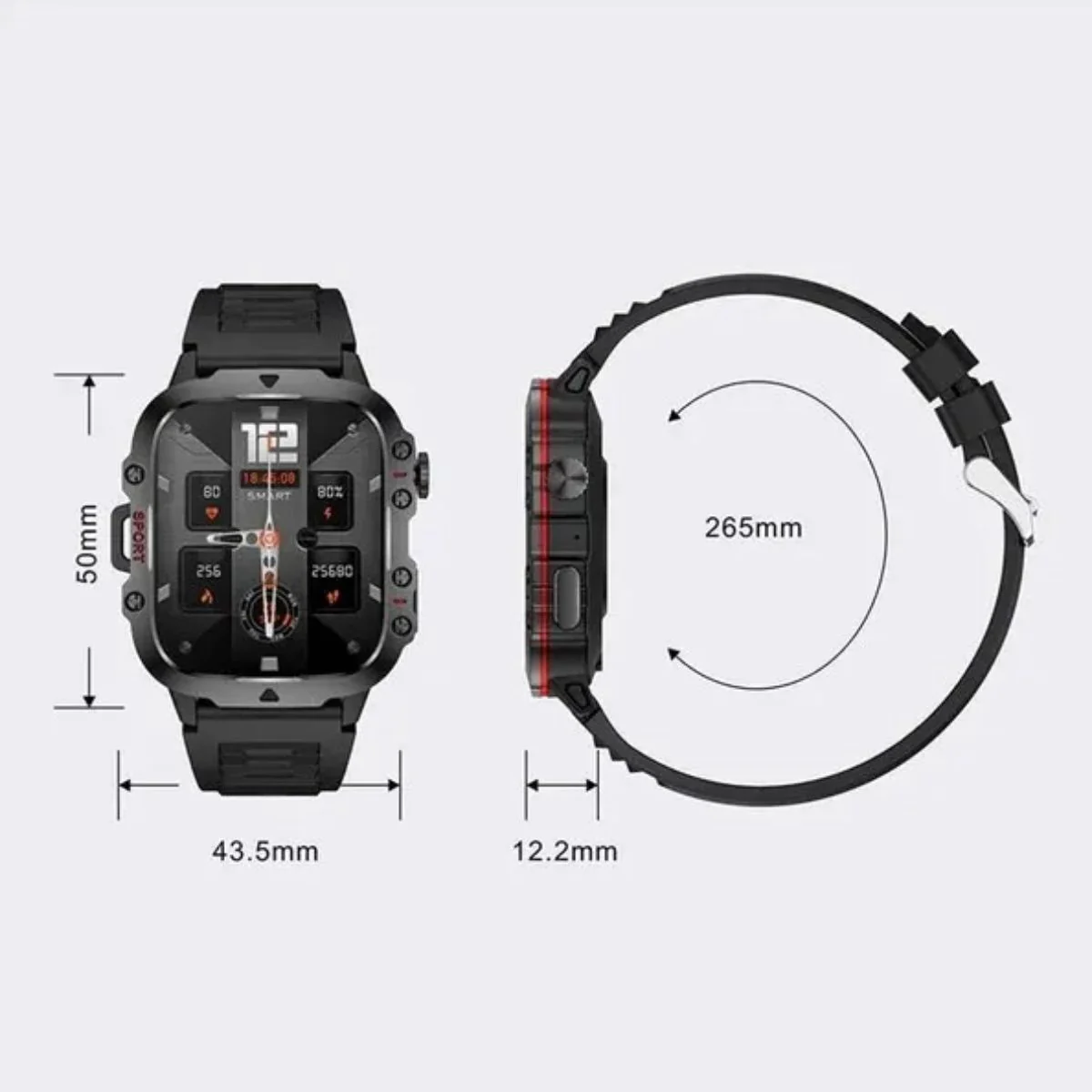 Smartwatch Llamadas Bluetooth. Reloj Inteligente 1.96” HD.  Resistente Al Agua 3ATM Con Monitores De Salud. Color Negro - Image 2