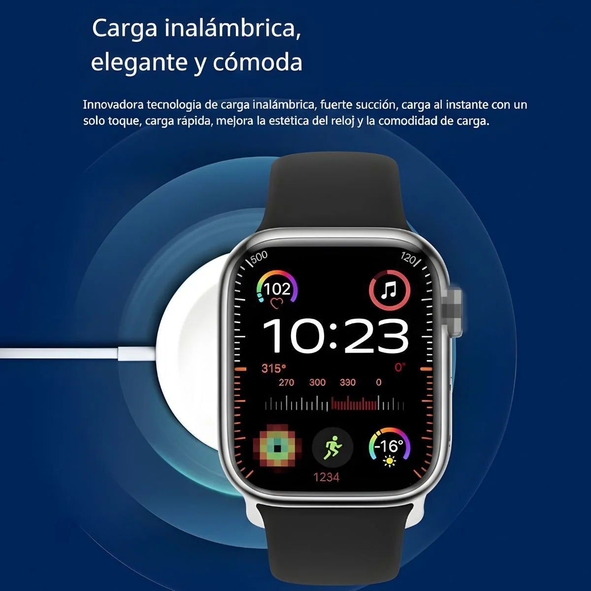 Smartwatch Con Llamadas Y Pantalla TFT 2.19” Reloj Inteligente Bluetooth. Ritmo Cardíaco Y Pantalla En Español. Color Negro
