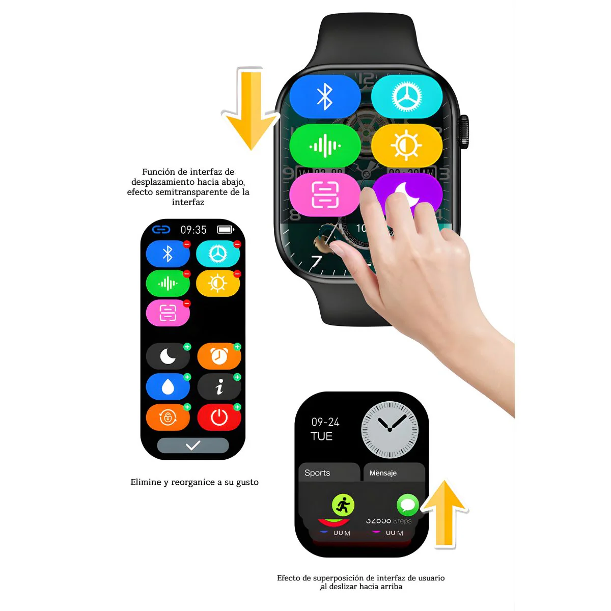 Smartwatch Con Llamadas Y Pantalla TFT 2.19” Reloj Inteligente Bluetooth. Ritmo Cardíaco Y Pantalla En Español. Color Negro - Image 2