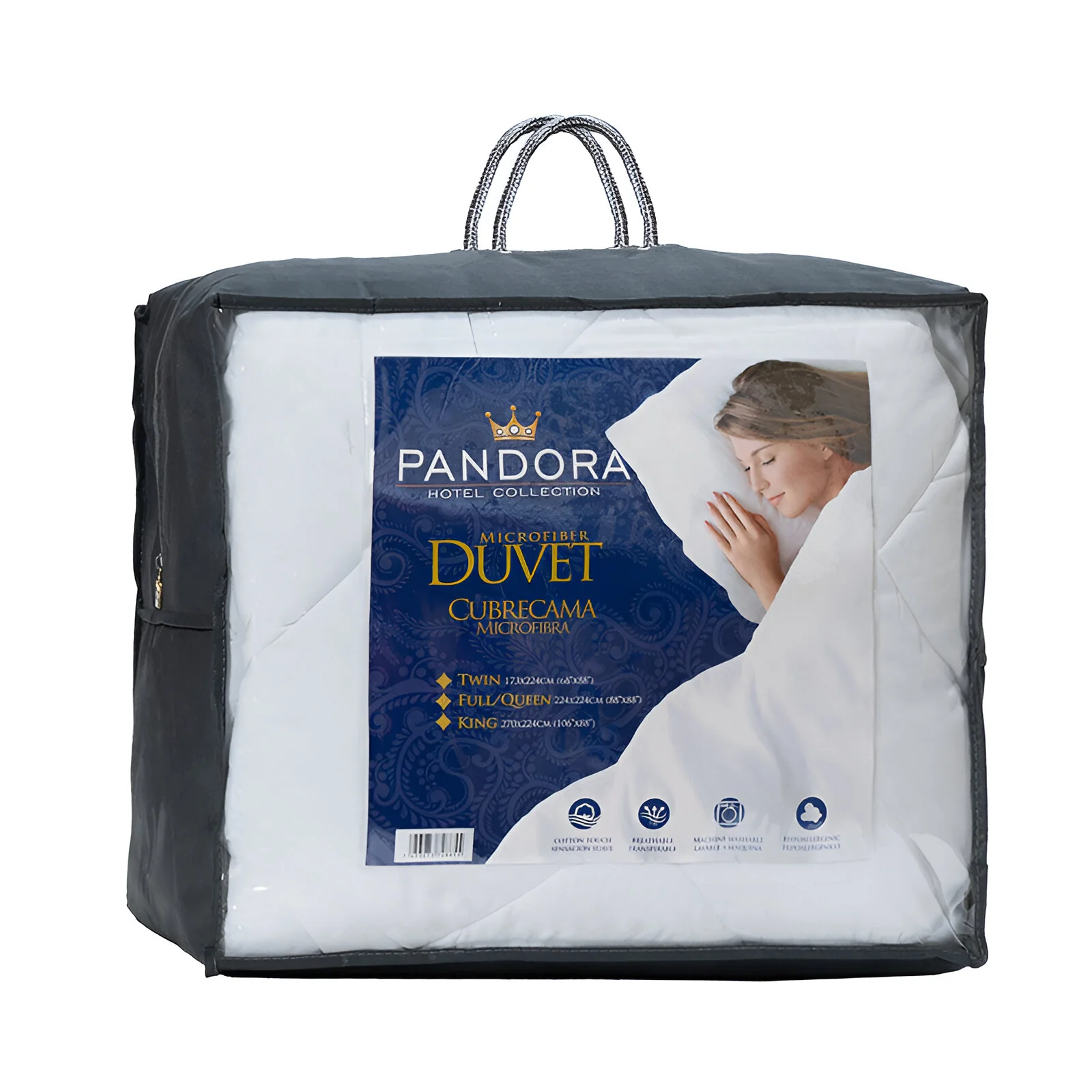Sobrecamas Duvet Blanco De Microfibra Pandora Hotel Collection - Image 5