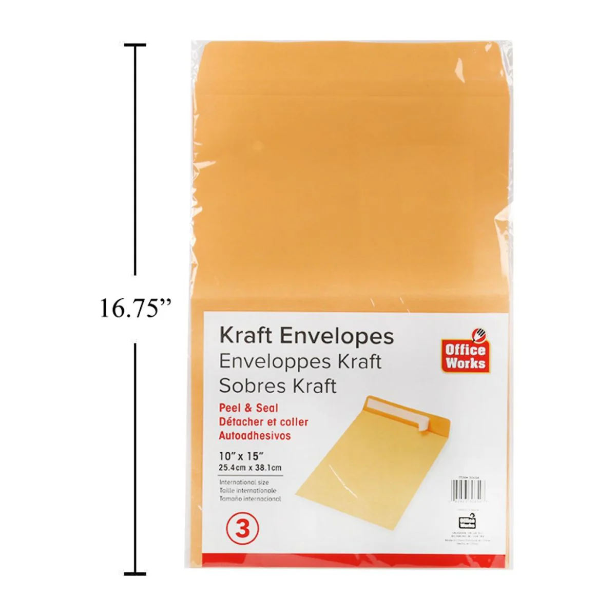 Sobres Kraft De 4 Piezas, Despegar Y Sellar, 10 X 15 ", Lbl - Image 4