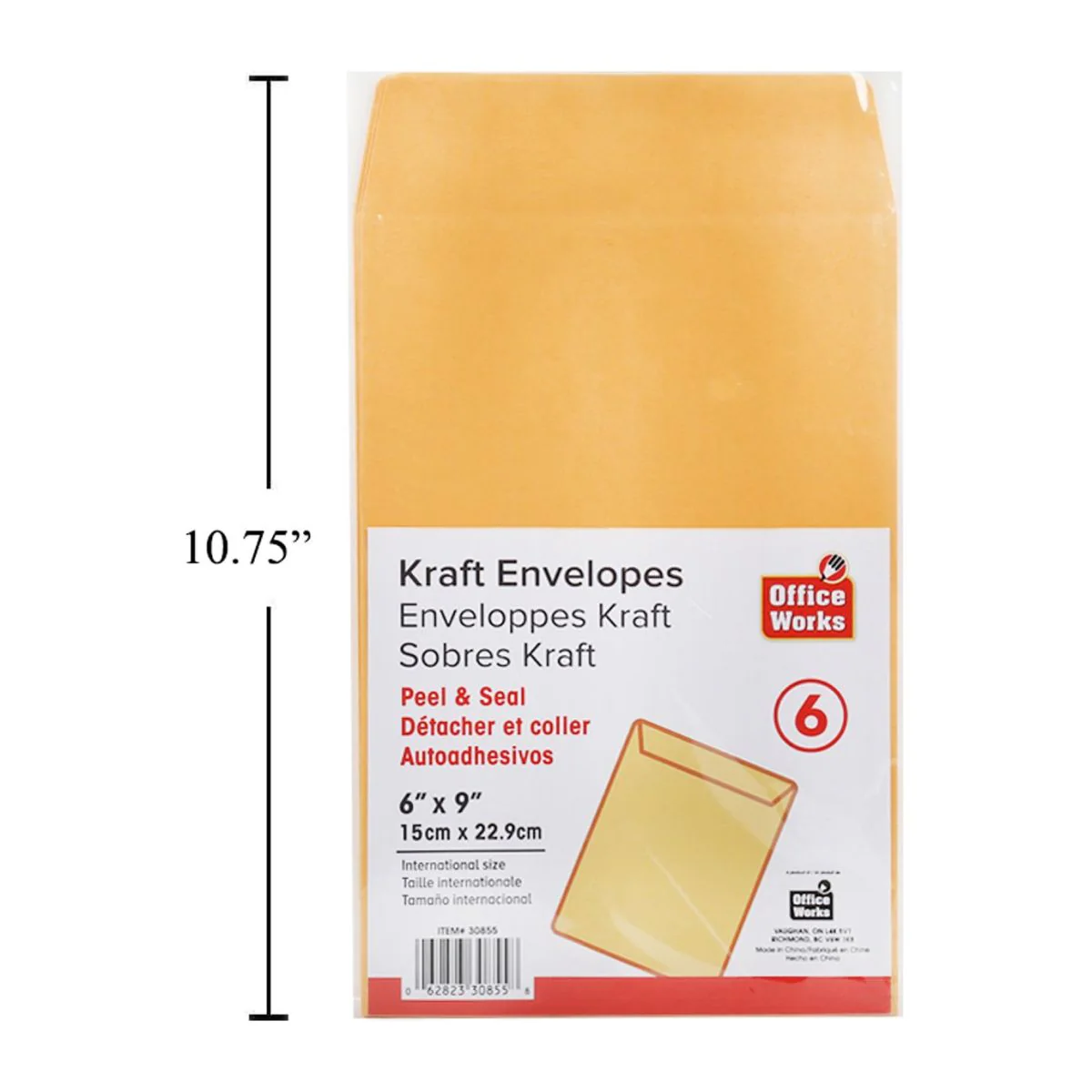 Sobres Kraft Manila De 6 Piezas De 6 "X 9" Pelar Y Sellar - Image 4