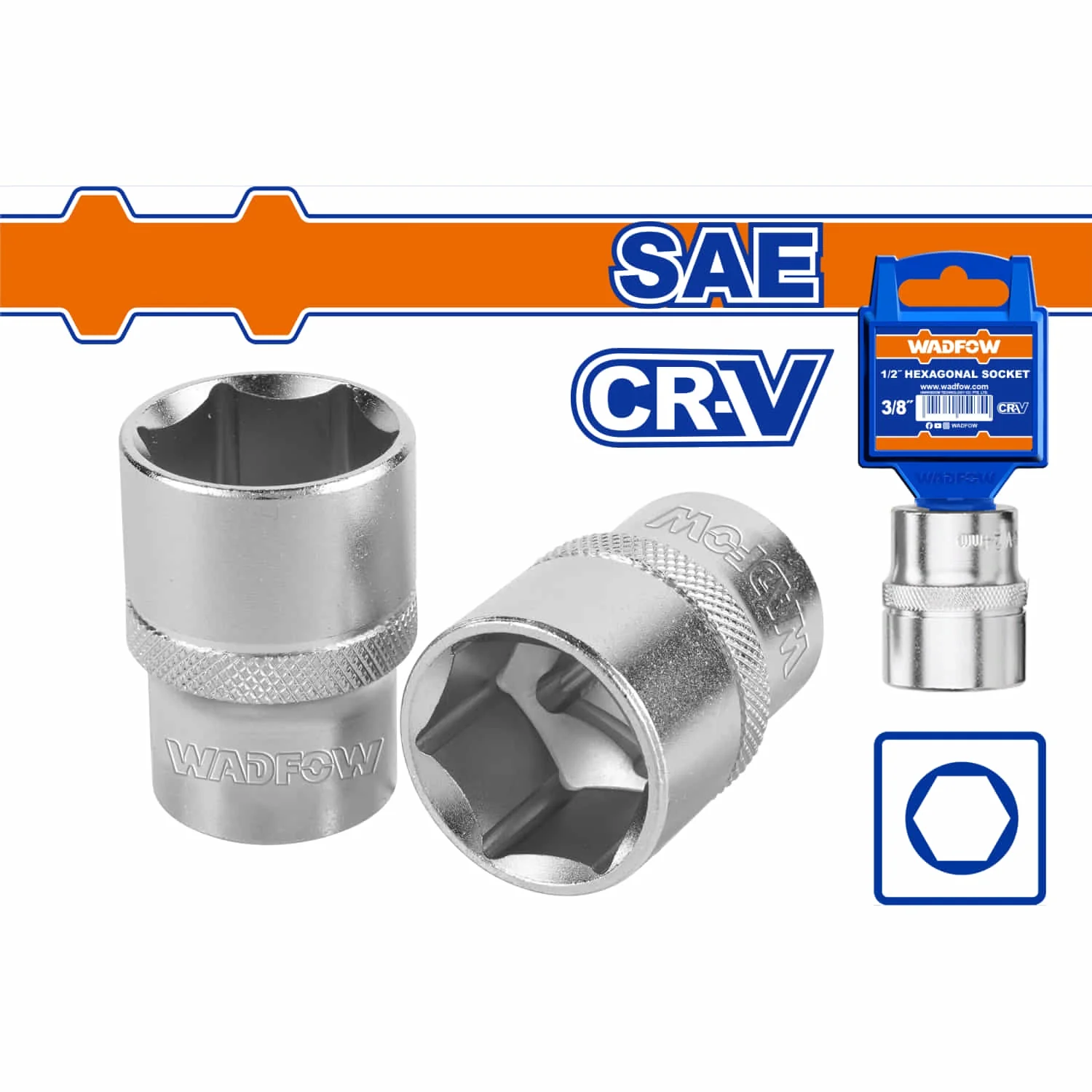 Sockets Hexagonales 1/2" Cr-V Con Tratamiento Térmico. Dados En Pulgadas SAE
