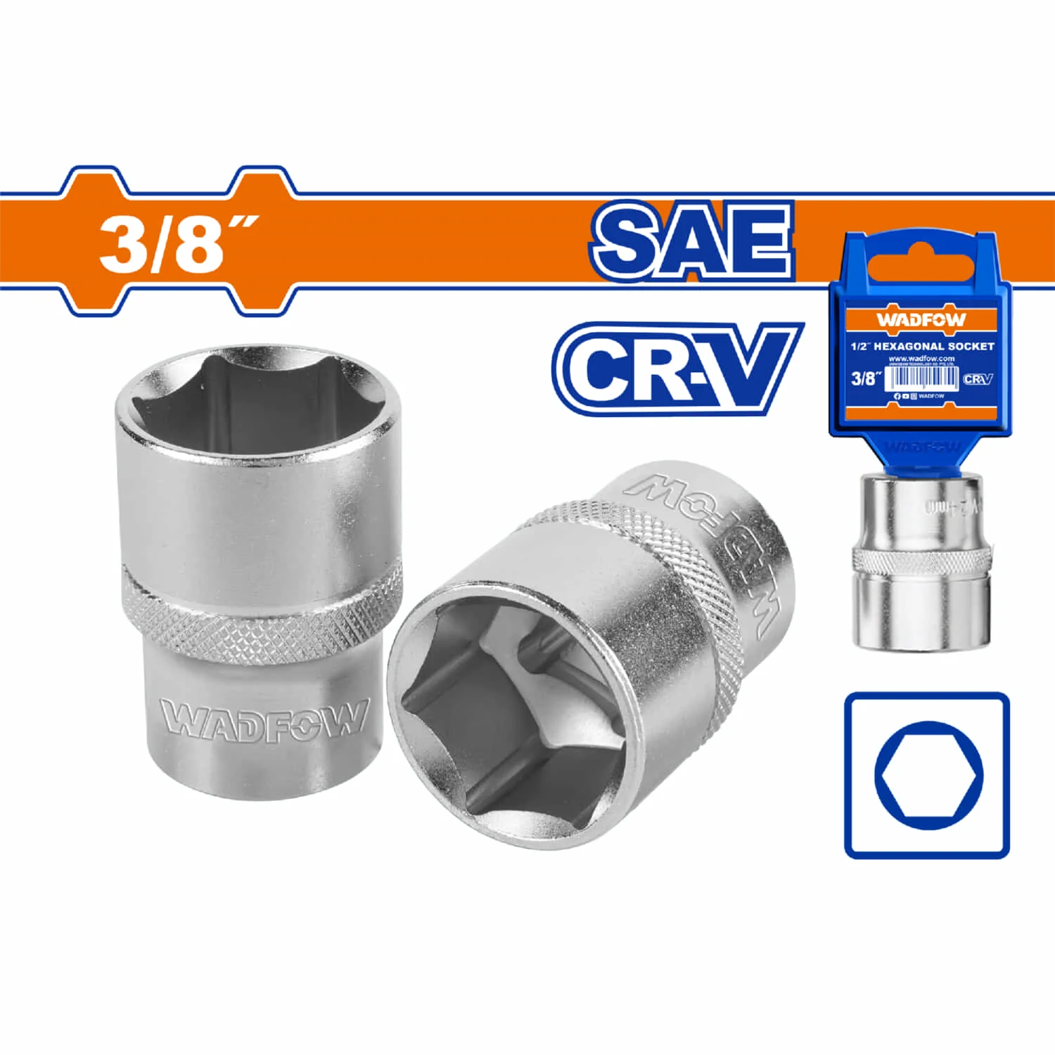 Sockets Hexagonales 1/2" Cr-V Con Tratamiento Térmico. Dados En Pulgadas SAE - Image 2