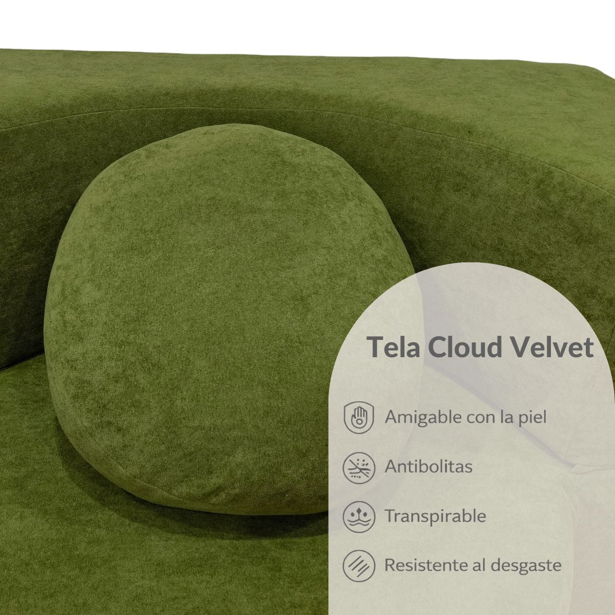 Sofá Convertible Empacado Al Vacio Memory Foam De Alta Densidad 200X100x70cm Color Verde Oliva - Image 4