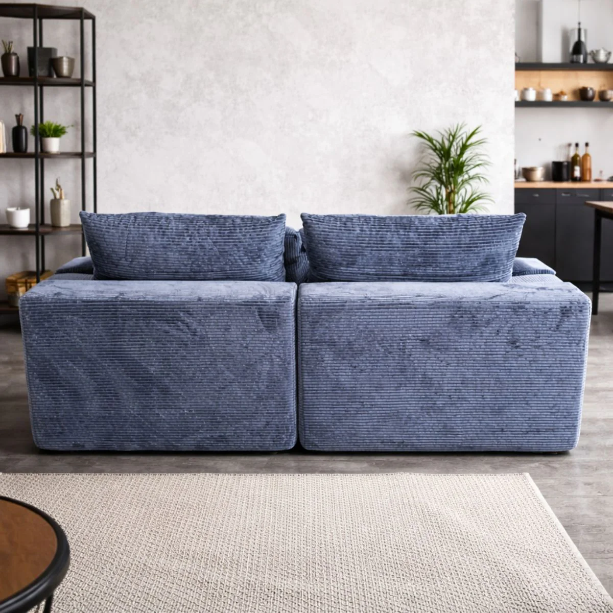 Sofá Empacado Al Vacio Memory Foam De Alta Densidad 200X100x72cm Color Gris Azulado - Image 3