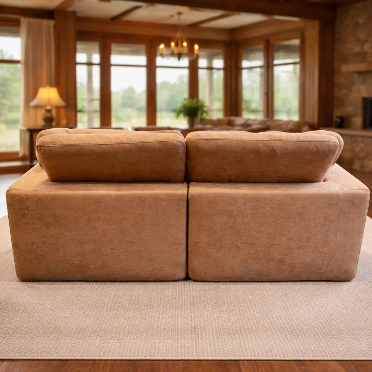 Sofá Empacado Al Vacio Memory Foam De Alta Densidad 263X100x70cm Color Terracota Tostado - Image 3