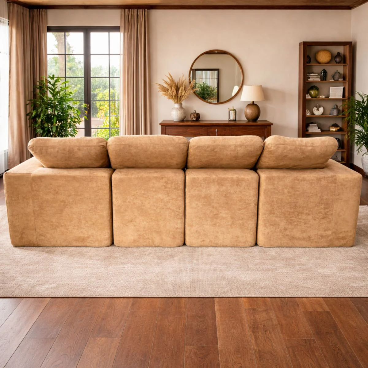 Sofá En L Empacado Al Vacio Memory Foam De Alta Densidad 310X200x70cm Color Terracota Tostado - Image 3
