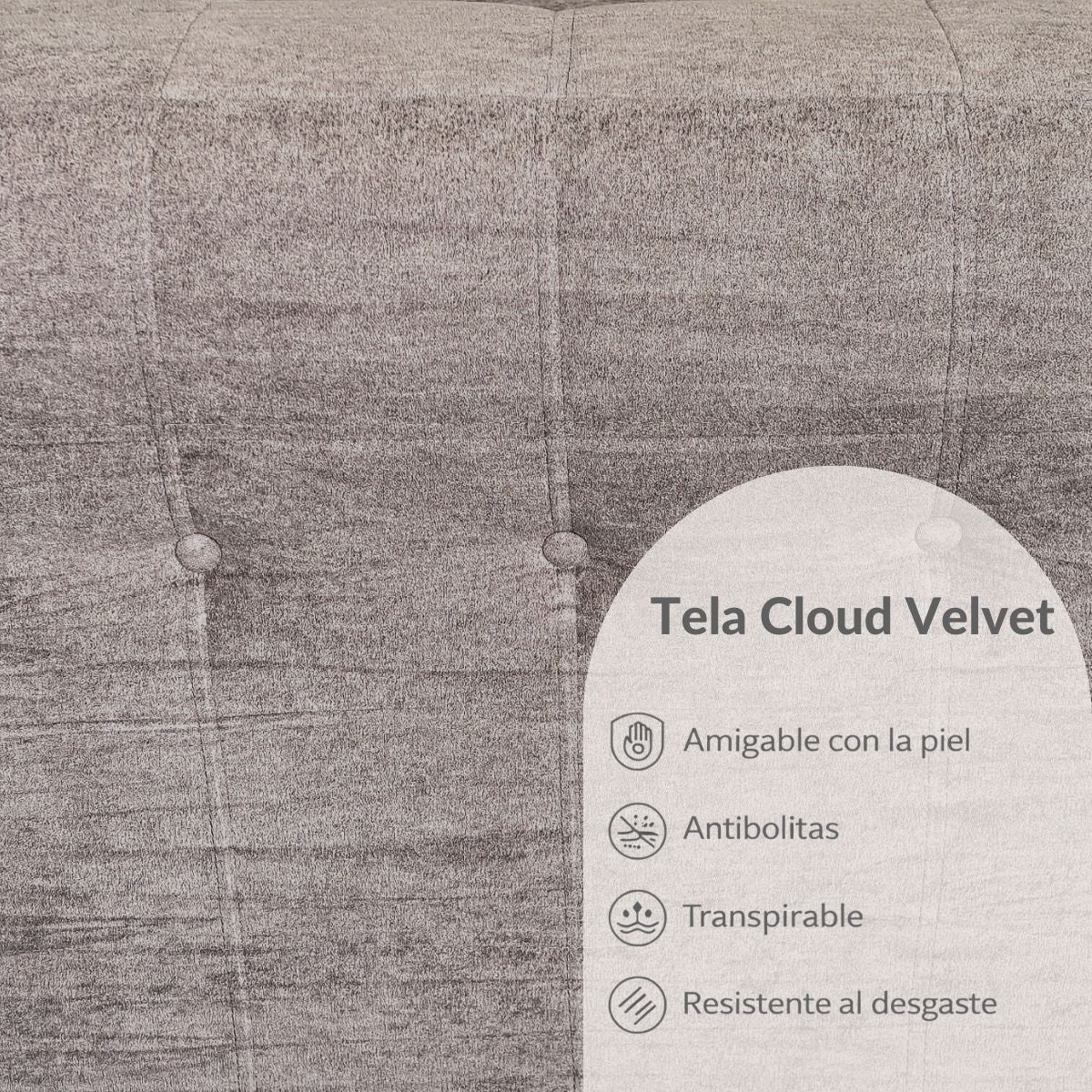 Sofá Empacado Al Vacio Memory Foam De Alta Densidad 85X100x72cm Color Gris Parduzco - Image 3