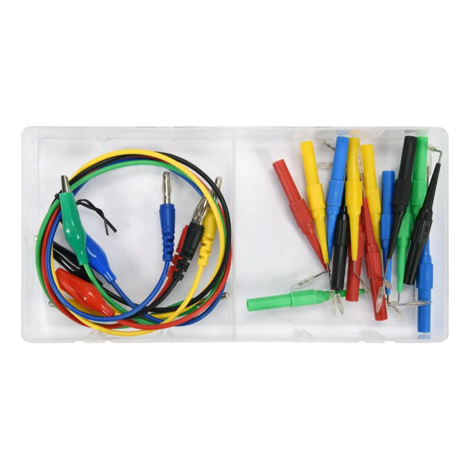 Sondas Traseras. Back Probe. Cables Y Puntas De Medición. Conjunto De Elementos De Medida Para Multímetros. Set De 20 Piezas.