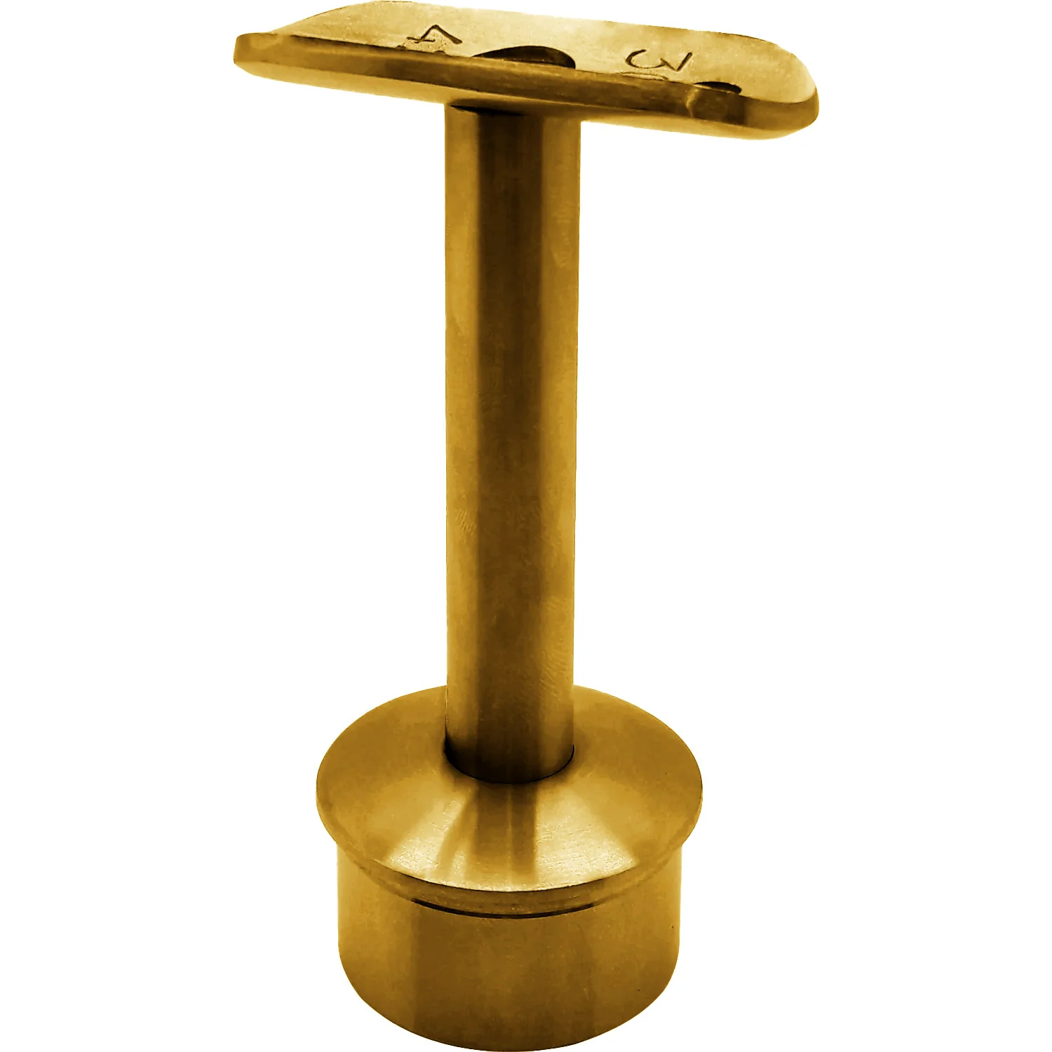 Soporte De Baranda Poste Fijo Para Tubo 42.4 Mmx 1.5 Mm  BRONCE Brillante 304SS PVD