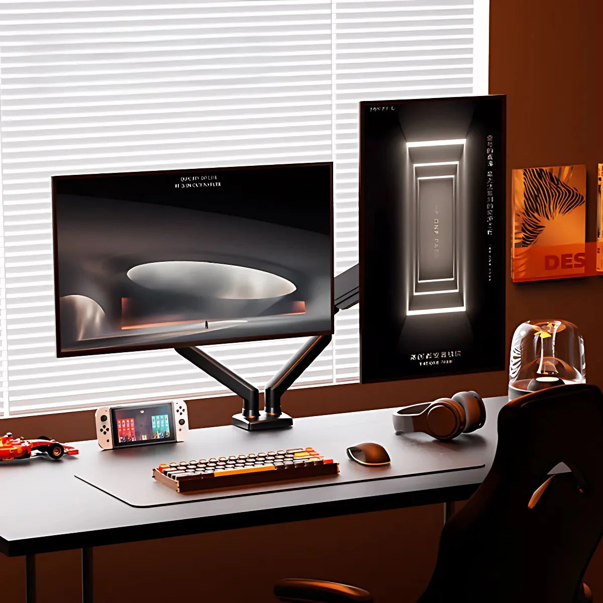 Soporte De Monitor Computadora Doble Con Rotación 360°. Brazo Ergonómico Para Pantallas De Hasta 32” Con Montaje De Escritorio. Ideal Para Oficina Y Gaming. - Image 6