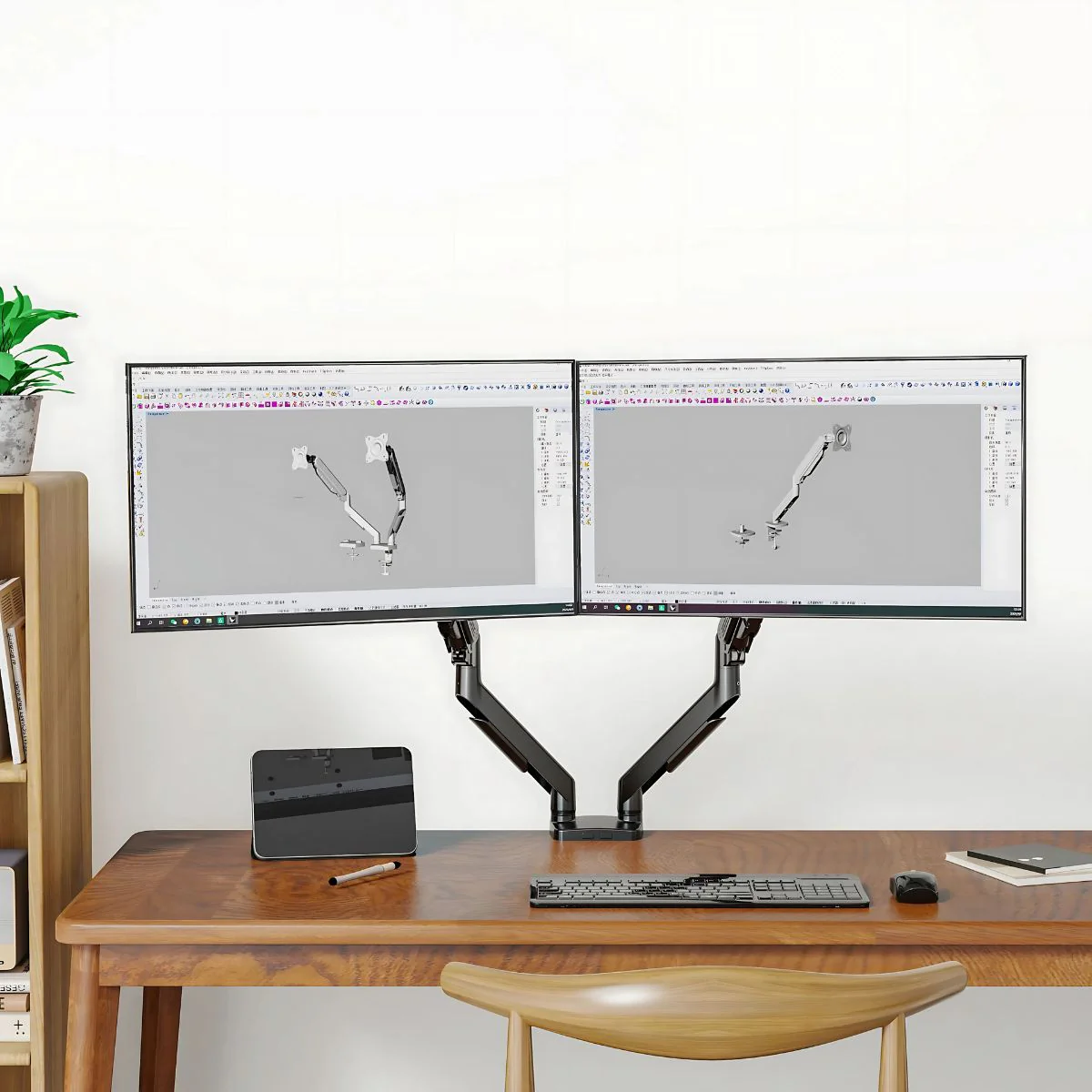 Soporte De Monitor Doble. Brazo Ergonómico Para Pantallas De Hasta 27” Con Montaje De Escritorio. Ideal Para Oficina Y Gaming. - Image 6