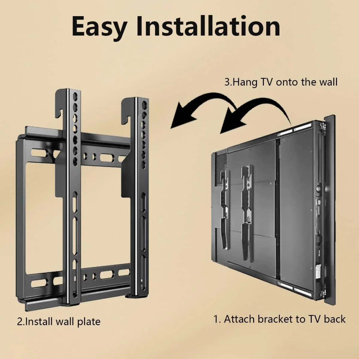 Soporte De TV Ajustable Para Pantallas De 40-80''. Brazo De Pared Fijo Para Televisor. - Image 3