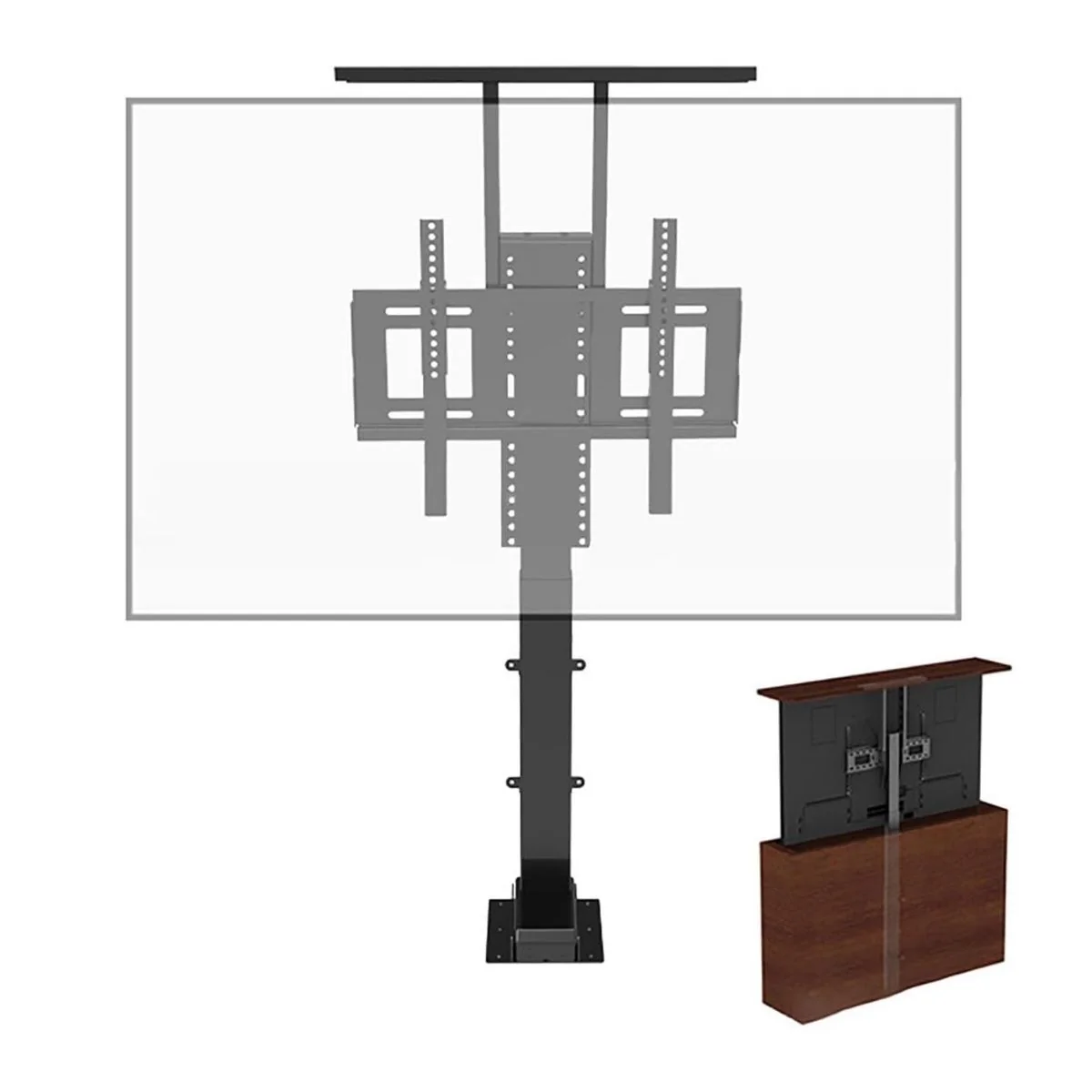 Soporte De TV Oculto Con Altura Motorizado Automático 22.6 - 44.9” (57.5Cm – 1.2 Mts) Con Control Remoto. Elevador De TV Automático. Para Monitores 42-70”. - Image 5