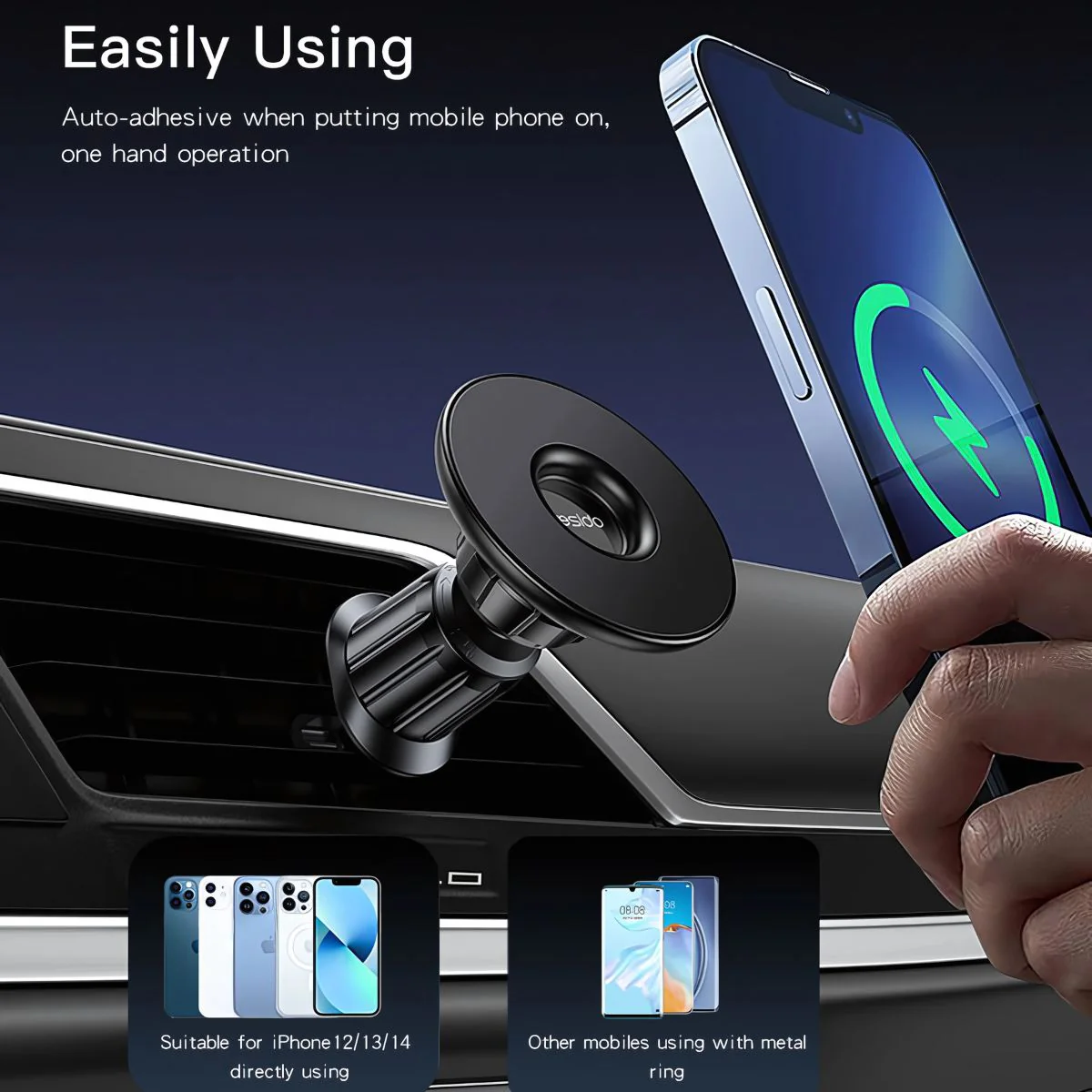 Soporte Magnético Para Teléfono En Auto. Montaje En Rejilla, Compatible Con Iphone Y Magsafe. - Image 2