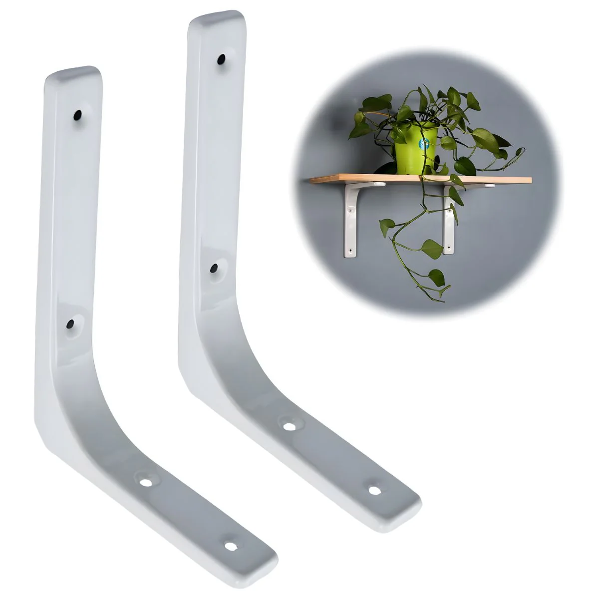 Soporte Metálico En L Para Repisas 15X12.5Cm. Escuadras De Pared Resistentes Para Estantes Flotantes (PAR).