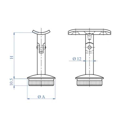 Soporte Movil Para Corremanos. Para Tubos De 42.4 Mm. Acabado Espejo. - Image 2
