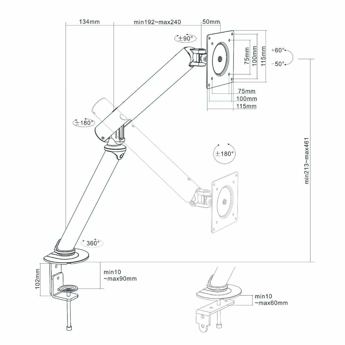 Soporte Para Monitor De Escritorio. Brazo Ergonómico Para Pantallas De Hasta 32”. Ideal Para Oficina Y Gaming. - Image 6