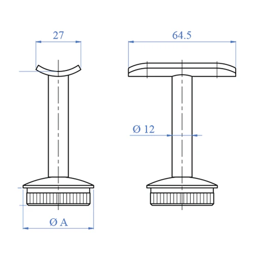 Soporte Poste-Corremanos Fijo Para Tubo De 2". - Image 2