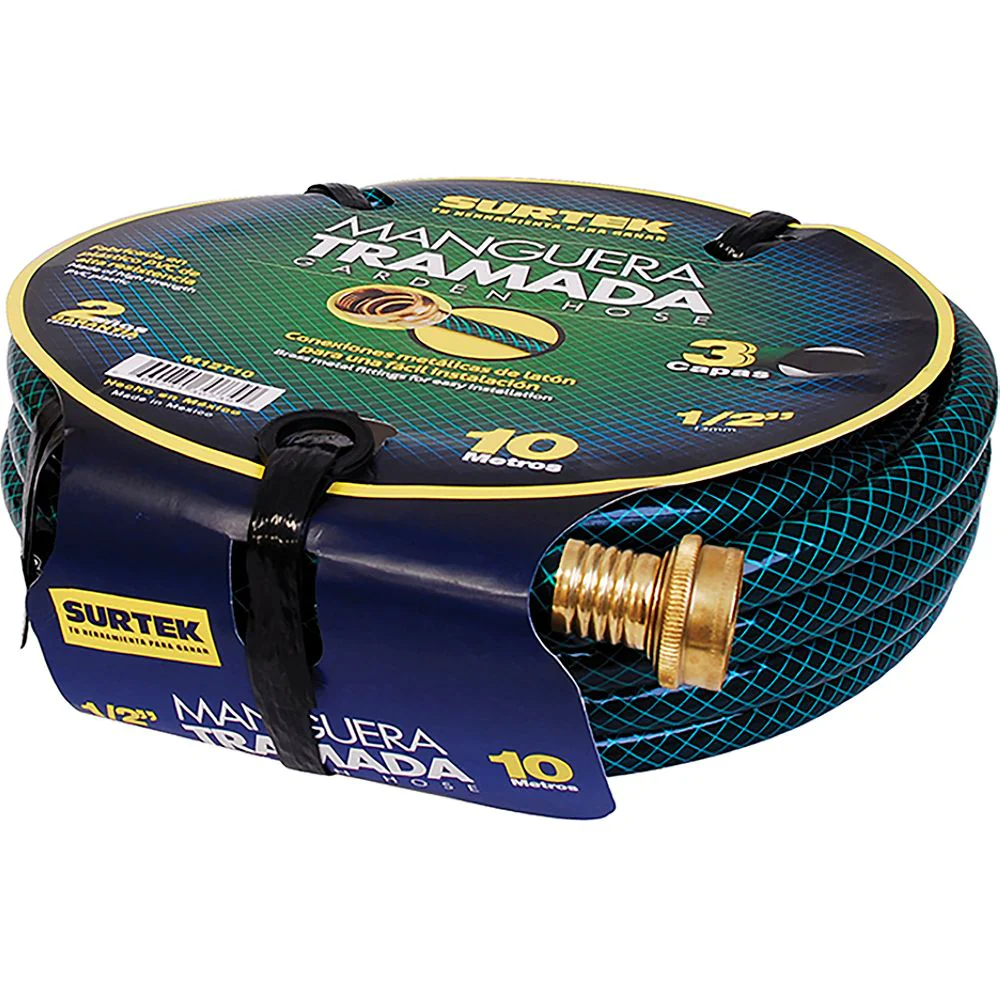 Surtek Manguera Tramada Verde 1/2" Armada Conector Metal 20M - Image 2