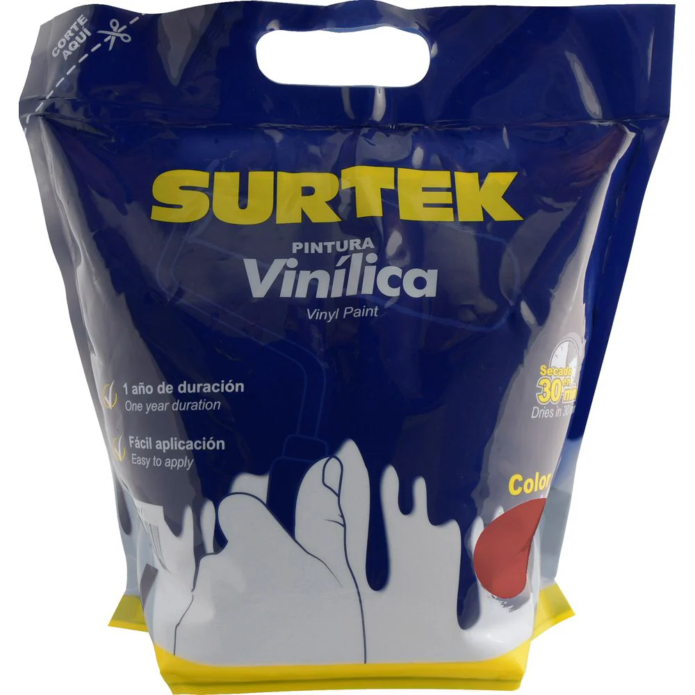 Surtek Pintura Vinílica En Bolsa , 3.7 Litros , Rojo Óxido - Image 2