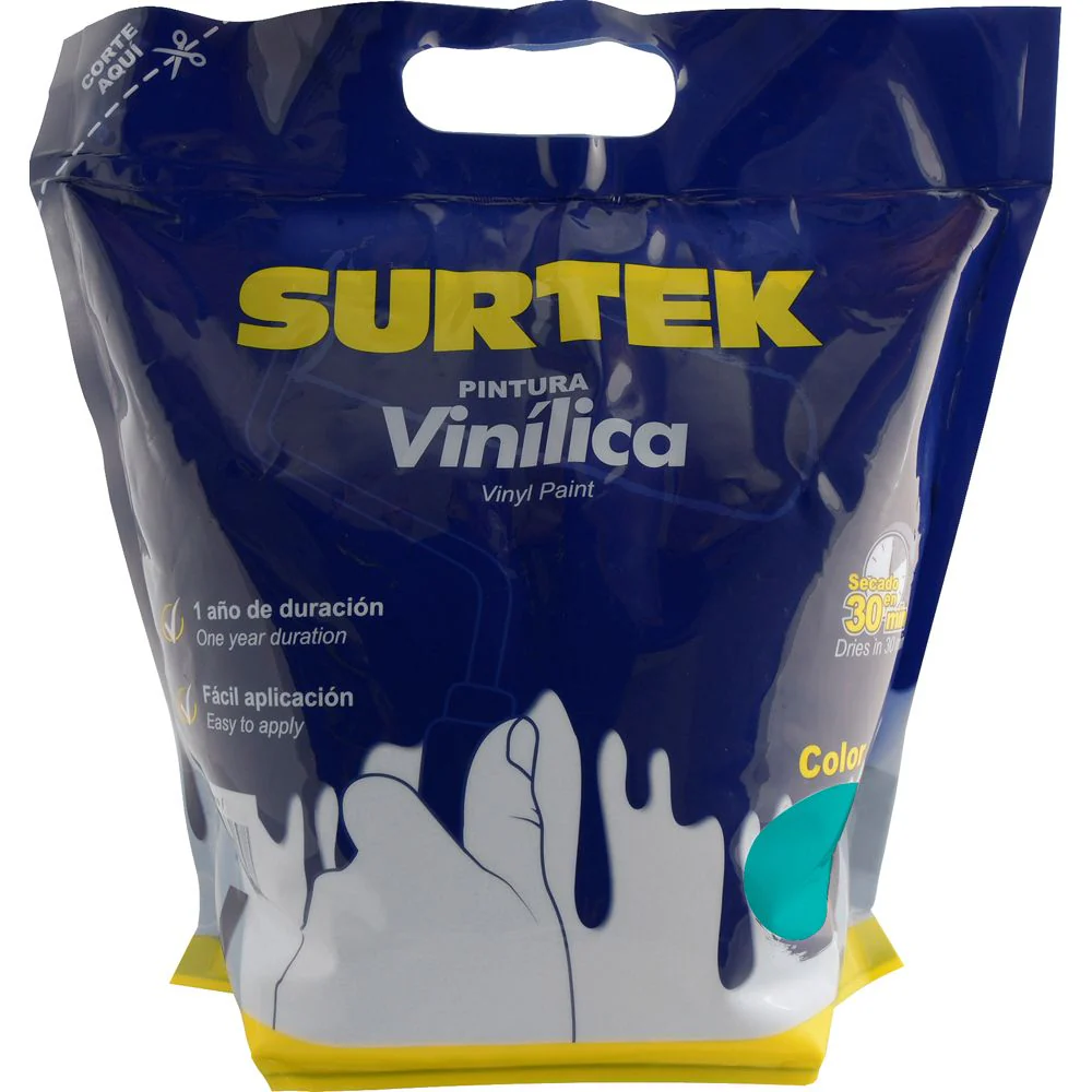 Surtek Pintura Vinílica En Bolsa , 3.7 Litros , Turquesa - Image 2