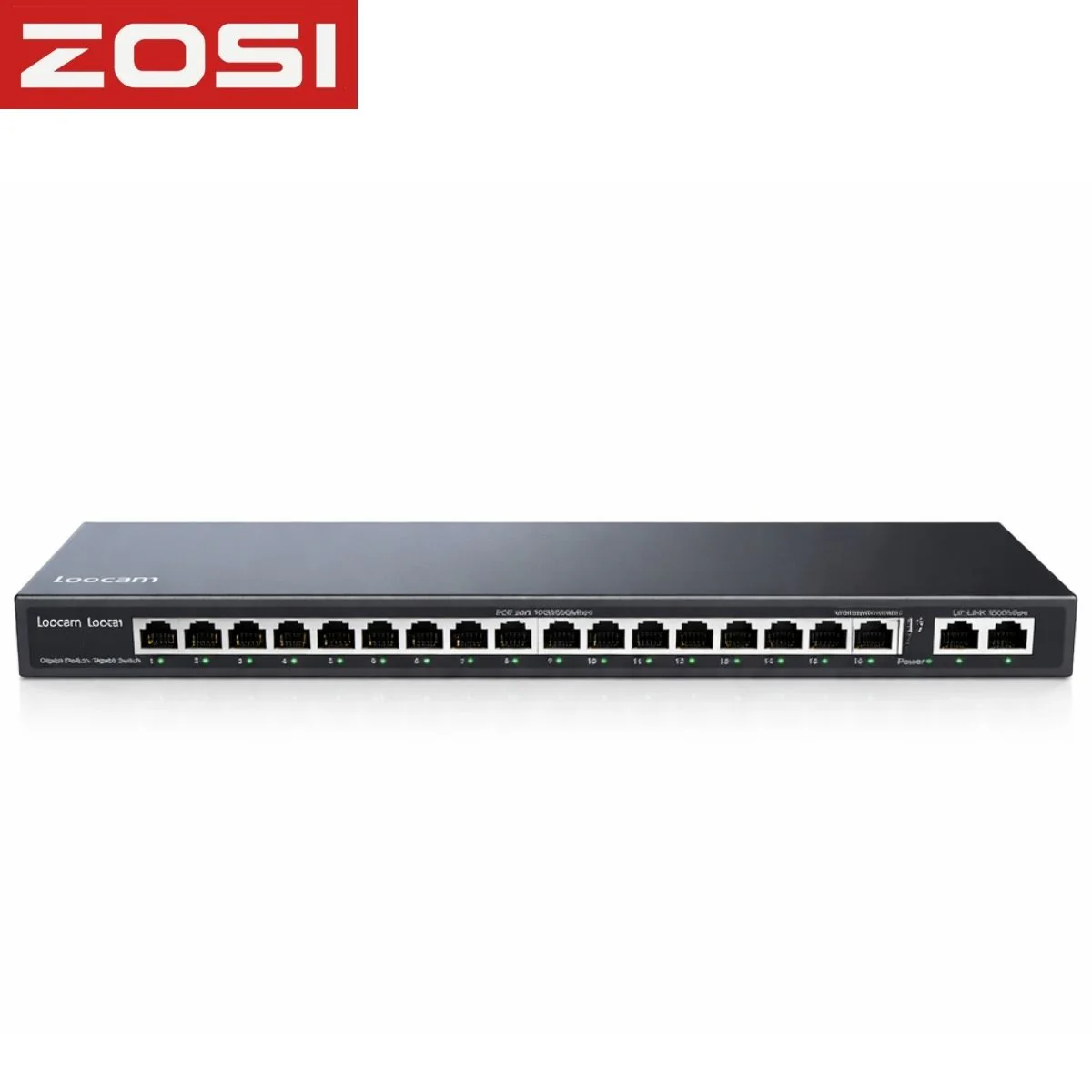 Switch Poe Gigabit 16 Puertos IEEE 802.3Af/At Con 30W Por Puerto Y 156W Total. Conmutador De 1000Mbps Y 300M Extensión Con Protección 4KV