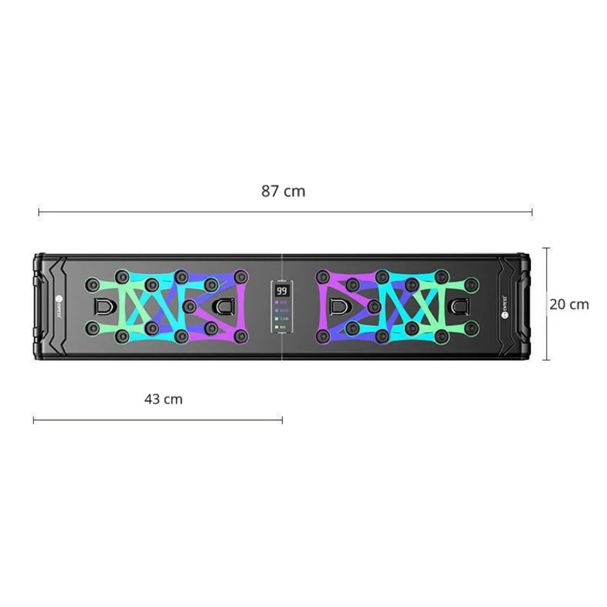 Tabla De Flexiones Puh Ups Inteligente Con Pantalla LCD Y Conteo Digital Con Empuñaduras Antideslizantes. Tabla Plegable De Entrenamiento (87X20 Cm). Color Negro. - Image 6