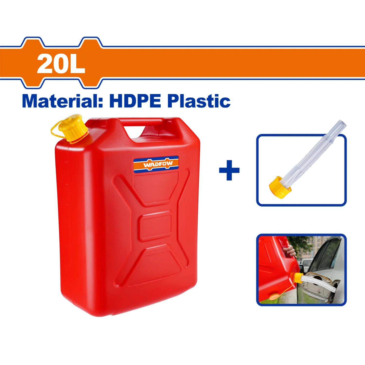 Tanque Para Gasolina De Plástico 20L. Espesor: 3Mm Cierre Seguro. Resistente Al Uso. Recipiente Caneca Combustible