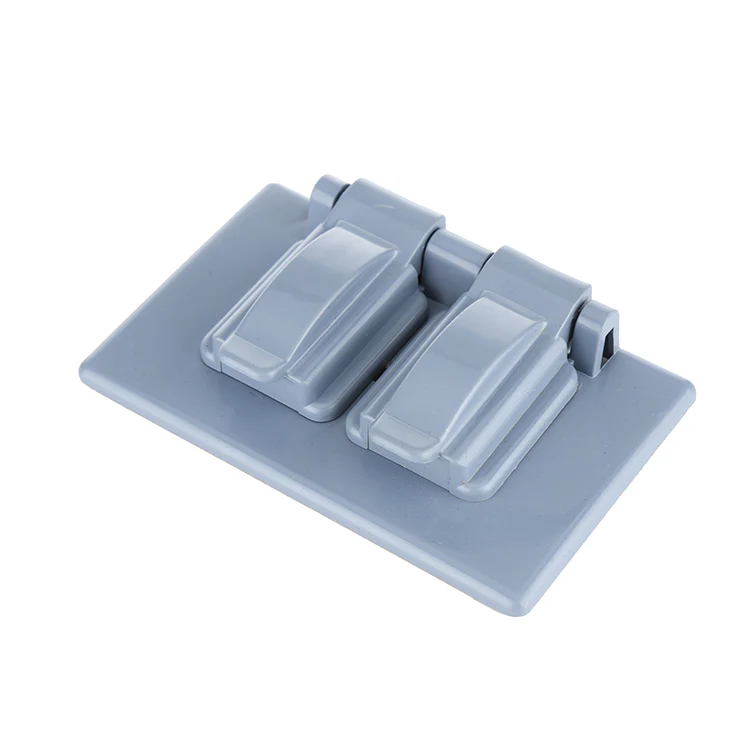 Tapa Tomacorriete Enchufe De Seguridad Plastica Doble Para Exterior. Color Gris