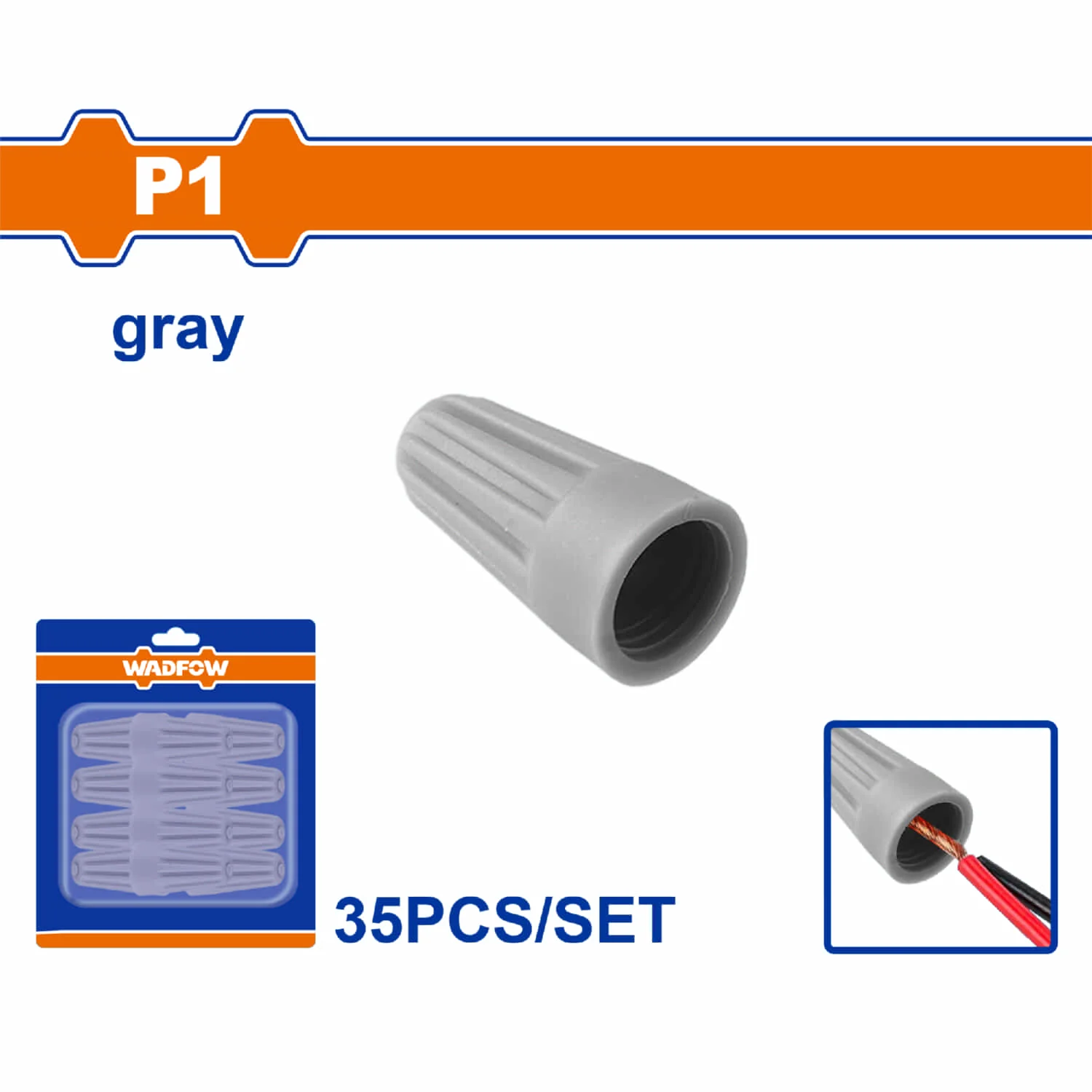 Tapa Enroscable Para Cable Electrico P1 Gris Set 35 Piezas. Conector Empalme Union